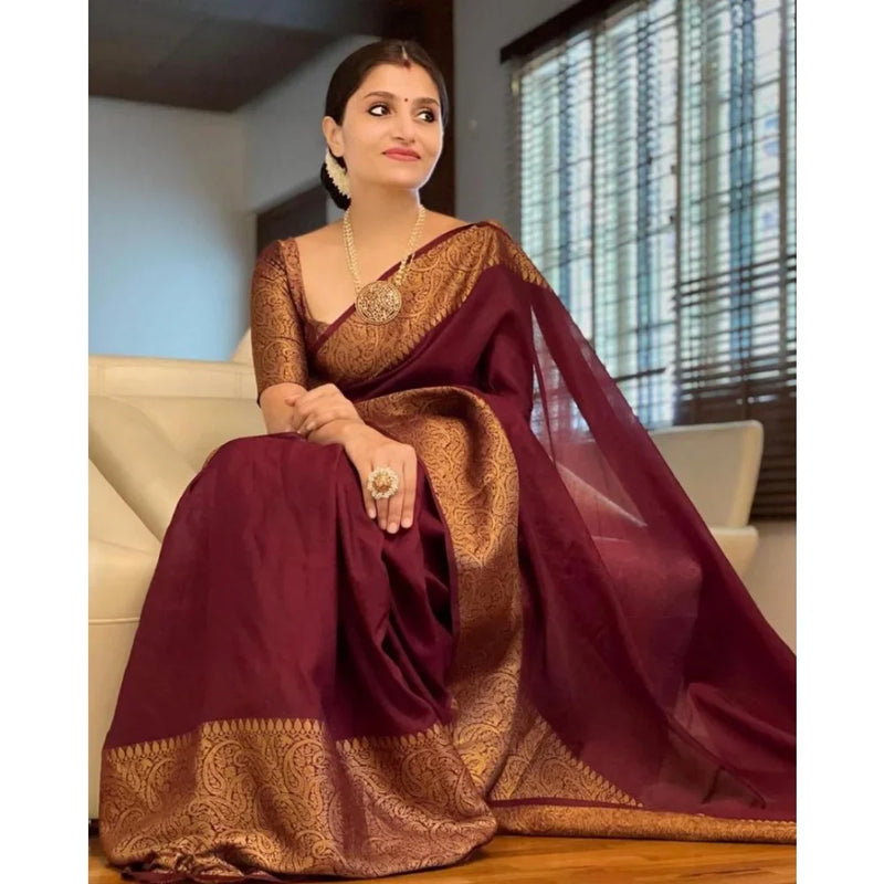 Lichi Silk Solid Saree