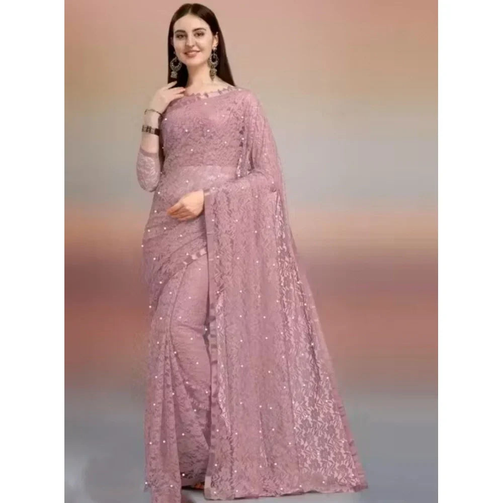 Net Self Design Saree