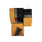 Mustard yellow body Black pallu and blouse Maheshwari  Cotton Sarees