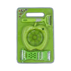 5508 Plastic Chopping Board With Knife Set And Scissor And Wine Stainless Steel And Plastic Kitchen Item Multipurpose Cutting Vegetables