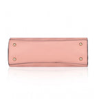 Generic Women's Faux Leather Textured Adjustable Long Belt Handbag (Pink)