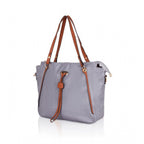 Generic Women's Faux Leather Textured Tote Bag (Grey)