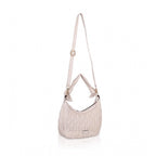 Generic Women's Faux Leather Textured Handbag (Beige White)