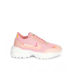 Generic Women's Casual Mesh Printed Lace-Ups Shoes (Pink)