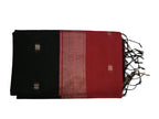Black body Maroon blouse & pallu Maheshwari  Cotton Sarees