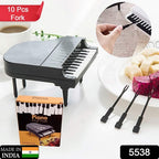 5538 10pcslot Creative Piano Fruit Forks Set Food Sticks For Dessert Fruit Snack Picking Kitchen Dining Tools (10 Pc Set)