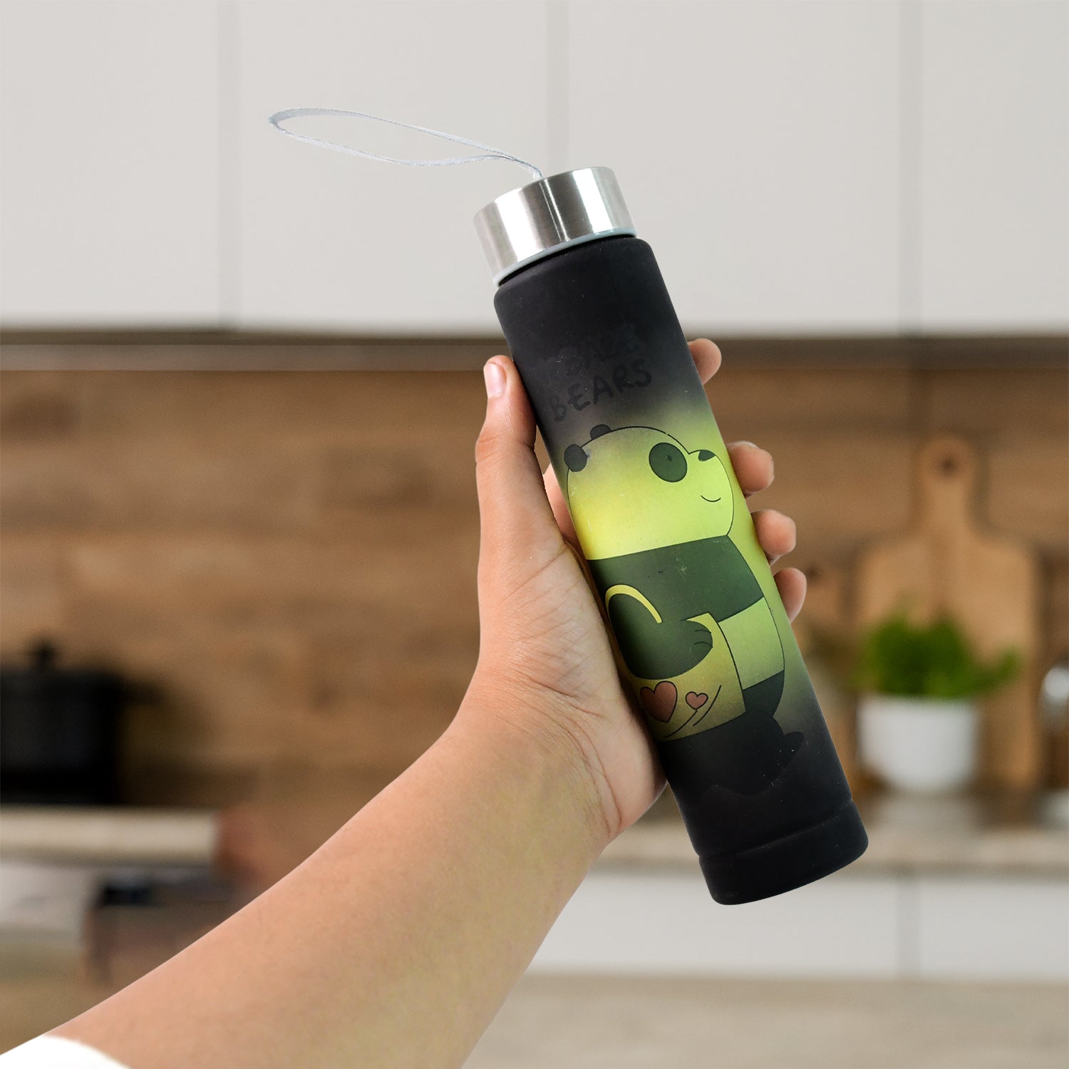 Cute Cartoon Printed Plastic Water Bottle (300 Ml  1 Pc)