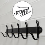 Double-row Metal Cupholder Rack Multi-purpose Iron Hanger With 6 Hooks (1 Pc)