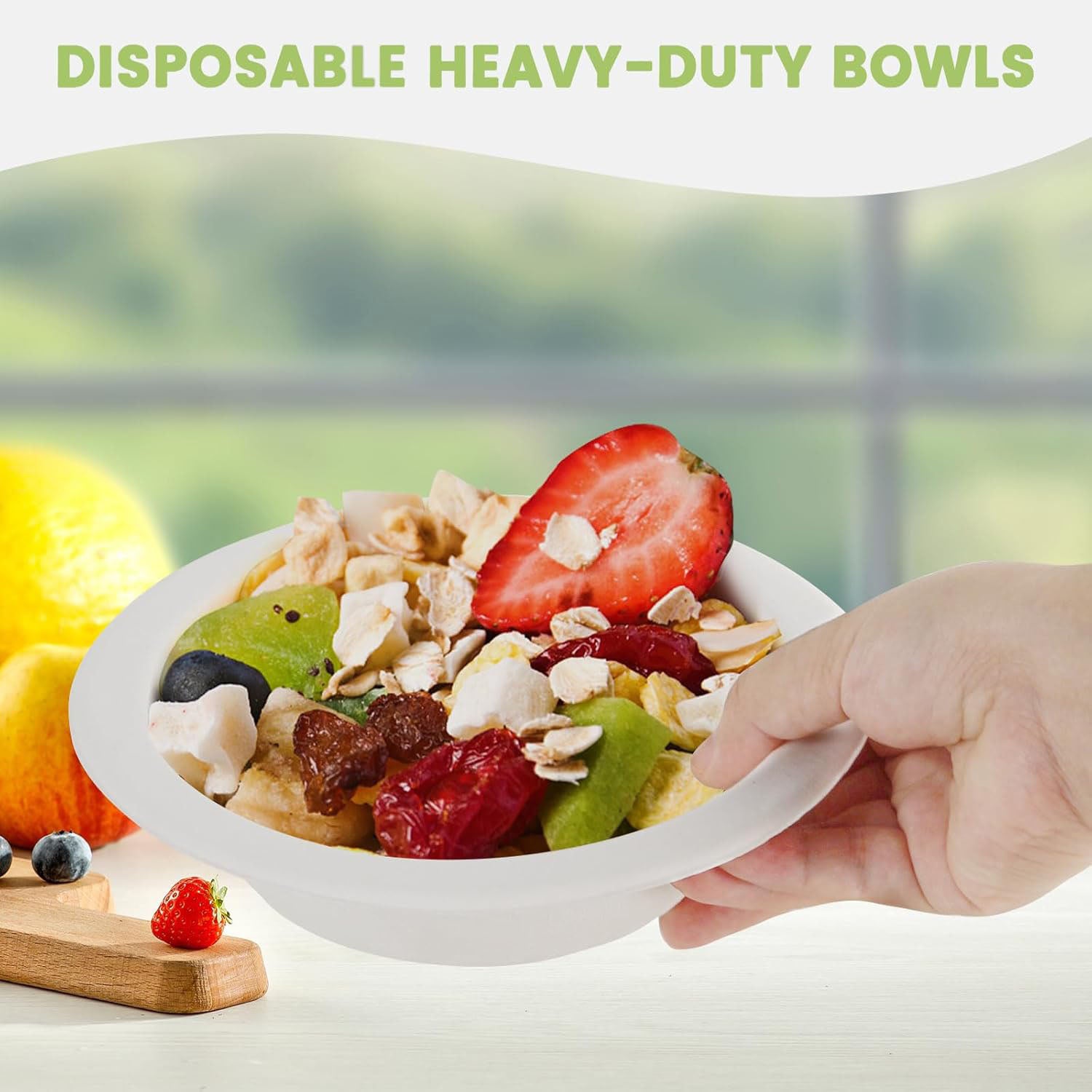 Vegnar Disposable Round Food Serving Bowl 240 Ml Capacity  10 Pc