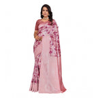Generic Women's Banarasi Silk Jaquard Woven Saree With Unstitched Blouse 5.5Mtr (Pink)