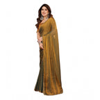 Generic Women's Georgette Printed Saree With Unstitched Blouse 5.5Mtr (Gold)