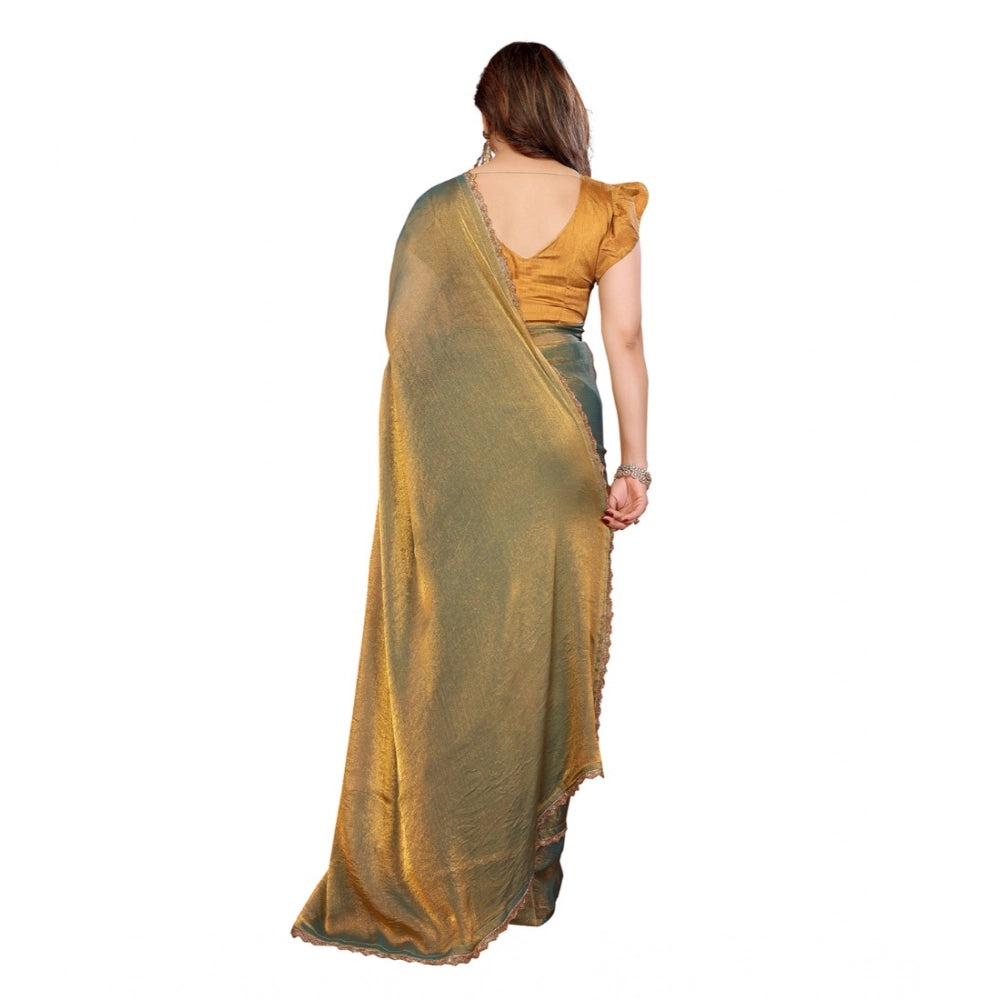 Generic Women's Georgette Printed Saree With Unstitched Blouse 5.5Mtr (Green)