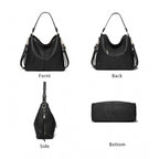 Generic Women's PU Leather Zipper Handbag (Black)