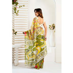 Generic Women's Faux_Linen Printed Ready-to-Wear Saree With Unstitched Blouse 5.5 Mtr (Multicolor)