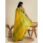 Generic Women's Raw_Silk Woven Saree With Unstitched Blouse 5.5Mtr (Yellow)