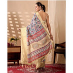 Generic Women's Faux_Banarasi_Silk Printed Saree With Unstitched Blouse 5.5Mtr (Multicolor)