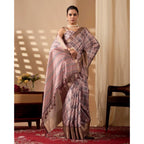 Generic Women's Faux_Silk Printed Saree With Unstitched Blouse 5.5Mtr (Light_Mauve)