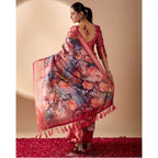 Generic Women's Faux_Silk Printed Saree With Unstitched Blouse 5.5Mtr (Maroon)