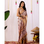 Generic Women's Faux_Silk Printed Saree With Unstitched Blouse 5.5Mtr (Multicolor)