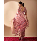 Generic Women's Faux_Silk Woven Saree With Unstitched Blouse 5.5Mtr (Pink)