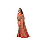 Generic Women's Faux_Silk Woven Saree With Unstitched Blouse 5.5Mtr (Green)