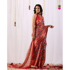 Generic Women's Faux_Patola Woven Saree With Unstitched Blouse 5.5Mtr (Red)