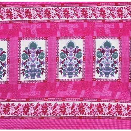 Generic Fleece Floral Printed Double Polar Warm Bedsheet with 2 Pillow Cover (Pink)