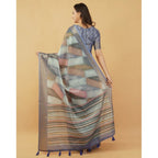 Generic Women's Polyester Printed Saree With Unstitched Blouse 5.5 Mtr (Multicolor)