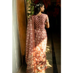 Generic Women's Polyester Printed Saree With Unstitched Blouse 5.5 Mtr (Maroon)