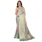 Generic Women's Jacquard Saree With Unstitched Blouse 5.5Mtr (Multicolor)