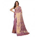 Generic Women's Jacquard Saree With Unstitched Blouse 5.5Mtr (Multicolor)