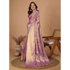 Generic Women's Jacquard Saree With Unstitched Blouse 5.5Mtr (Multicolor)