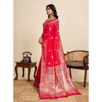 Generic Women's Faux_Banarasi_Silk Woven Saree With Unstitched Blouse 5.5Mtr (Red)