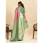 Generic Women's Faux_Banarasi_Silk Woven Saree With Unstitched Blouse 5.5Mtr (Pink)