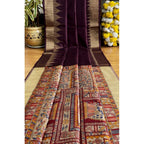Generic Women's Tussar Silk Madhubani Saree With Unstitched Blouse 5.5Mtr (Coffee)