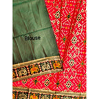 Generic Women's Patola Silk Meena And Zari Woven Saree With Unstitched Blouse 5.5Mtr (Red)