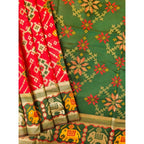 Generic Women's Patola Silk Meena And Zari Woven Saree With Unstitched Blouse 5.5Mtr (Red)