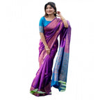 Generic Women's Katan_Silk Zari_Weaving Saree With Unstitched Blouse 5.5Mtr (Purple)