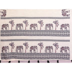 Generic Women's Linen Cotton Printed Saree With Unstitched Blouse 5.5Mtr (Off White)