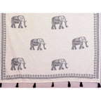Generic Women's Linen Cotton Printed Saree With Unstitched Blouse 5.5Mtr (Off White)