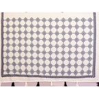 Generic Women's Linen Cotton Printed Saree With Unstitched Blouse 5.5Mtr (Off White)