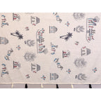 Generic Women's Linen Cotton Printed Saree With Unstitched Blouse 5.5Mtr (Off White)