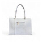 Generic Women's Polyurethane Croco Shoulder Tote Bag (White)