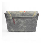 Generic Women's Polyurethane Floral Embroidered Crossbody Sling Bag with Adjustable &amp; Removable Strap (Grey)