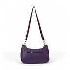 Generic Women's Polyurethane Floral Embroidered Crossbody Sling Bag with Adjustable &amp; Removable Strap (Purple)
