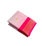 Generic Women's Cotton Silk Solid Saree With Unstitched Blouse - 5.5 Mtr (Pink)