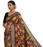 Generic Women's Art Silk Kalamkari Printed Saree With Unstitched Blouse - 5.5 Mtr (Multicolor)