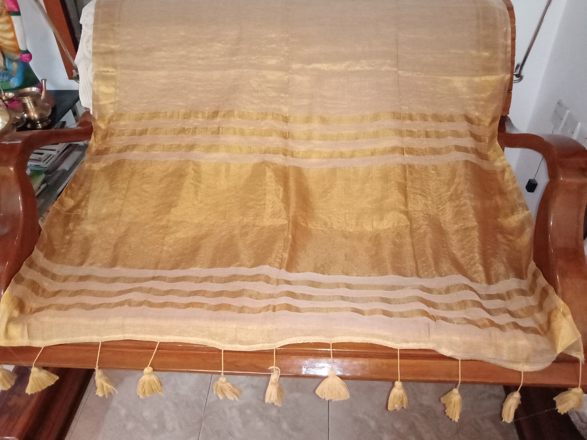 Tissue. saree Golden