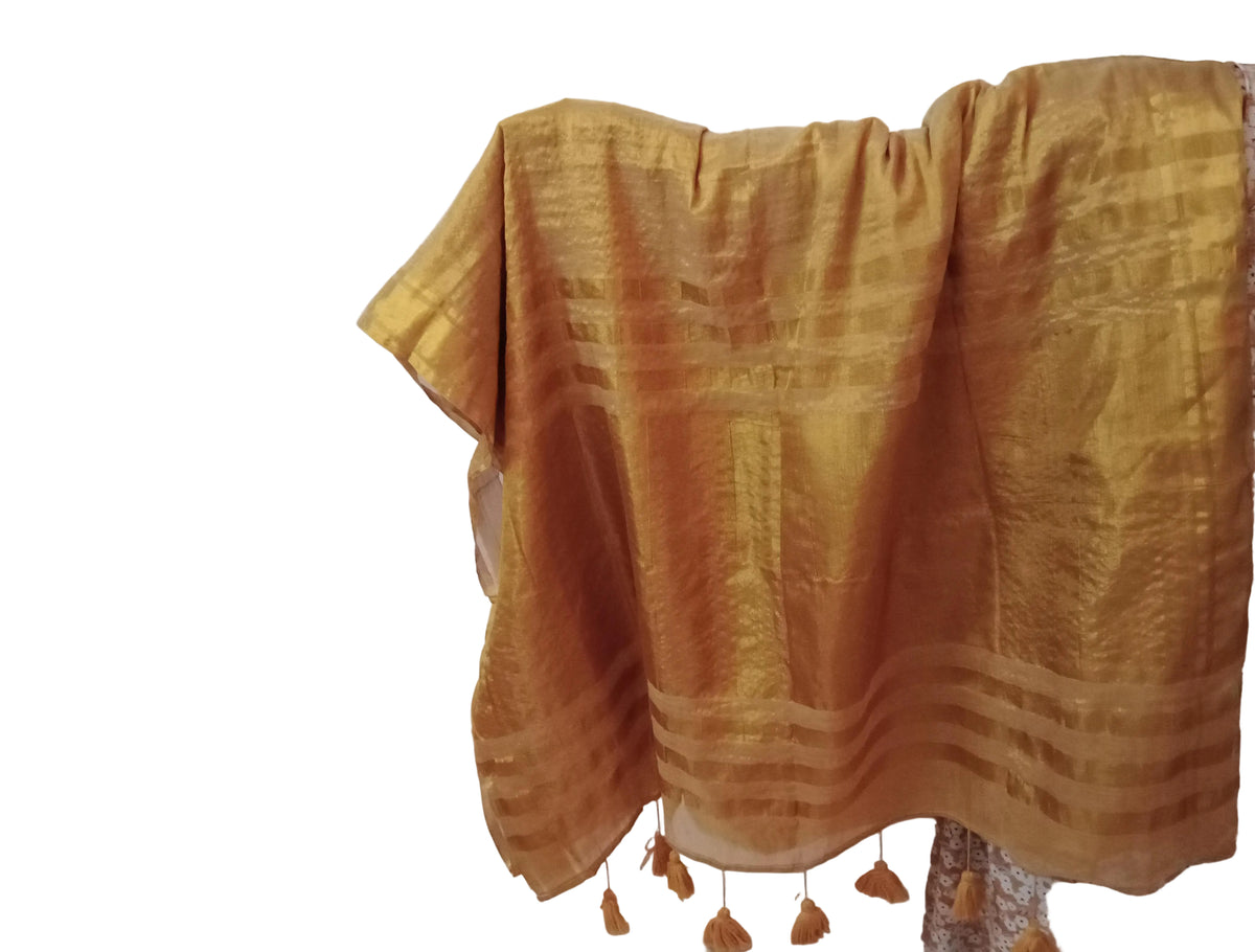 Tissue. saree Golden