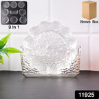 9 In 1 Plastic Bowl With Serving Tray  Plates Set
